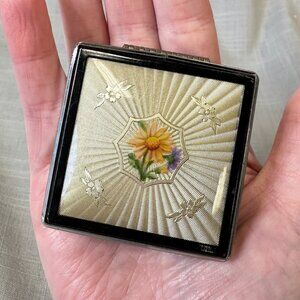 Vintage Square Flowers (print) and Guilloche Compact